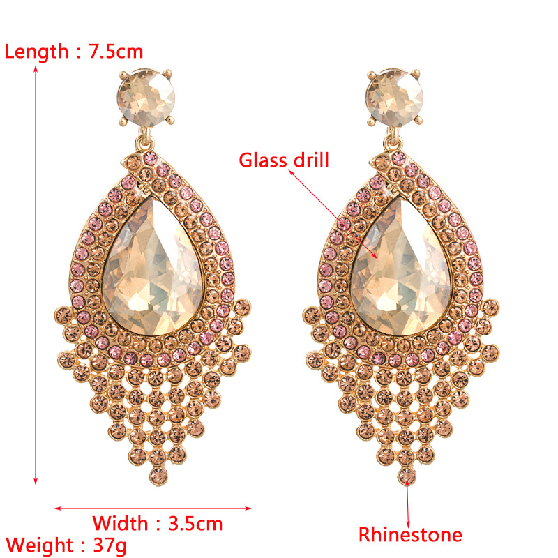 fashion diamondencrusted glass diamond rhinestone earringpicture1