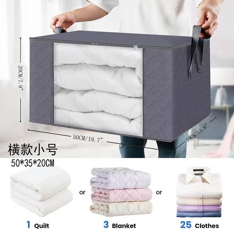 キルト収納袋、無臭キルト、透明窓衣類収納袋、引っ越し整理、家庭用収納卸売|undefined