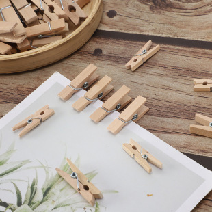 Factory wholesale birch clip 2.5-7.2cm handmade log color flower card wood clip photo color clip