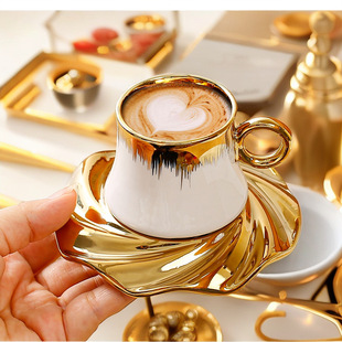 Ins Style Niche Design Sense Coffee Cup with Spoon Middle East Arab European Coffee Cup Cup Cup and Saucer suit