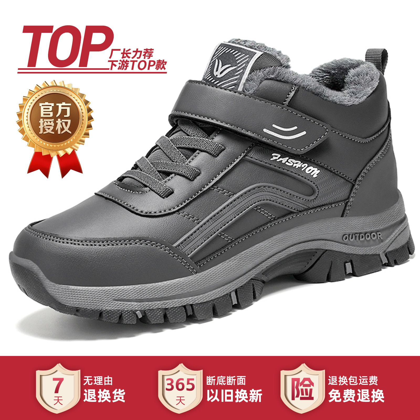Zapatos cálidos de invierno para mujer, zapatos para caminar para personas de mediana edad y mayores, zapatos de algodón, botas de nieve antideslizantes para exteriores, forradas de lana, engrosadas, zapatos de caña alta para personas mayores.