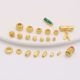 沙金diy手链串珠配饰 竹子貔貅中国风通孔吊坠项链手工饰品配件