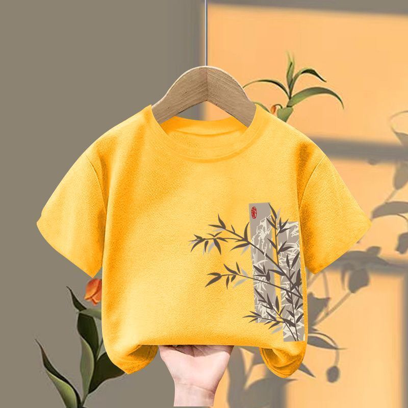 티셔츠(노란색) 좌측하단 대나무