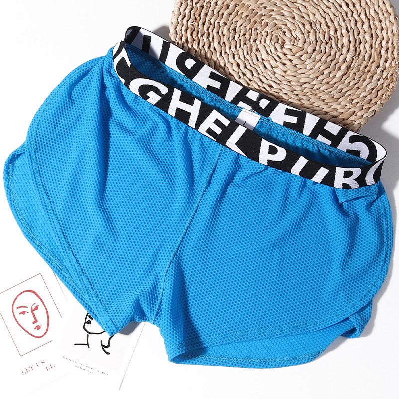 New Men's Arrow Pants Without Inner Pockets, Side-Opening Boxer Briefs, Low-Waist, Large Size, Breathable and Comfortable Boxer Briefs with Mesh