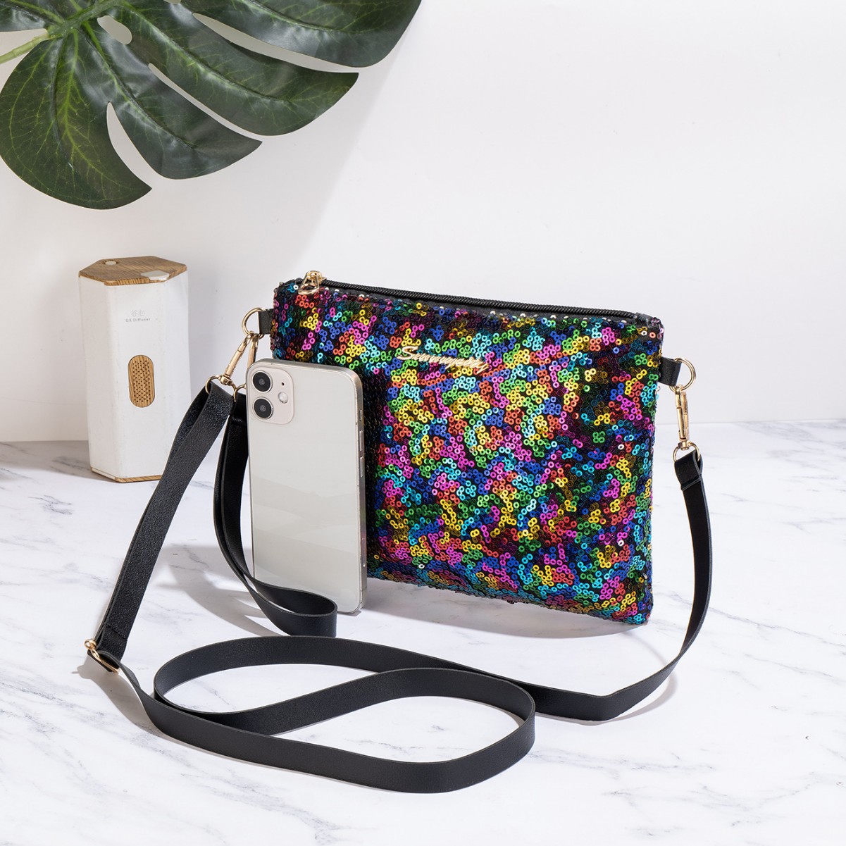 Bolso de mujer simple y creativo, bolso de moda, bolso de cambio de cuentas multifuncional, bolso de hombro portátil.