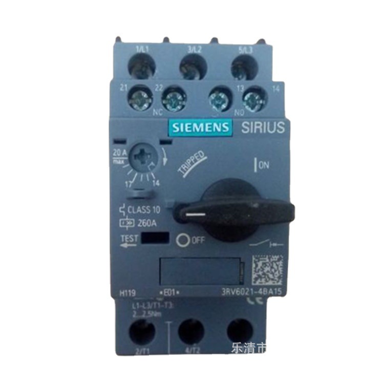 SIEMENS/西门子 塑料外壳式断路器3RV6021-4BA15 14-20A 1N0+1NC