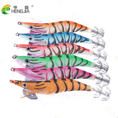 HENGJIA Hengjia fishing gear 3.0 sea fishing wooden shrimp squid hook luminous wooden shrimp long-range deep sea squid lure