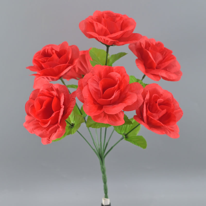 Fuente de fabricación mayorista simulación de gran precio simulación de siete meses de decoración de flores falsas flores de seda falsificadas ramo
