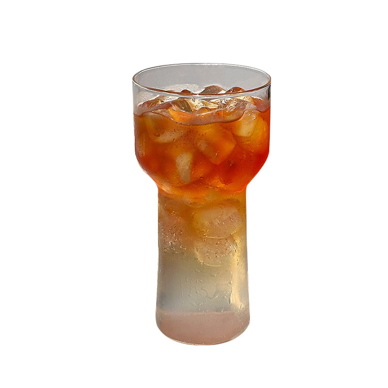 Taza de antorcha transparente de alto borosilicato de silicio individual en hielo estilo americano simple copa de agua de burbuja bebida taza de jugo de fruta bebida fría