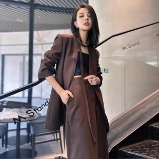 2024 spring with a set of fashion suit capable temperament Chanel style suit wide leg pants two-piece suit