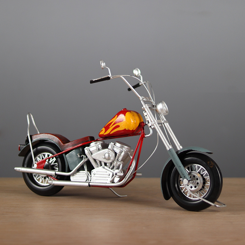 哈雷轻骑者摩托车模型仿真烈火战车酒吧橱窗装饰品摆件礼物男