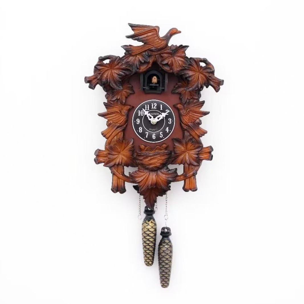 Reloj de pared retro de estilo europeo, reloj de tela, hora de la hora, sala de estar importada, decoración de alta calidad, hora de la hora, reloj doméstico