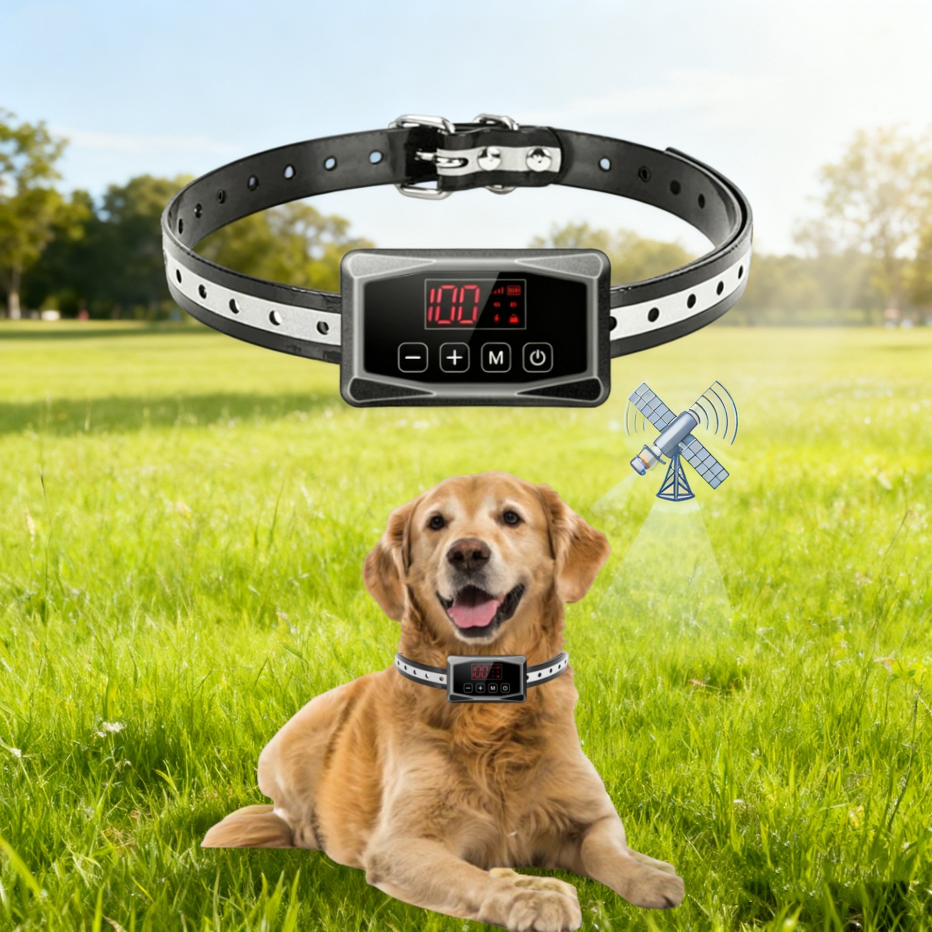 Wholesale cross-border outdoor satellite positioning pet training supplies dog trainer wireless fence waterproof with charging power supply