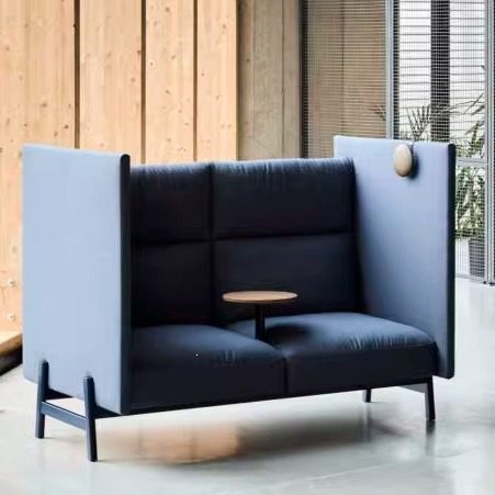Designer Nordic-style Japanese booth sofa with high backrest, suitable for office, minimalist modern home, e-sports, and movie viewing, made of solid wood