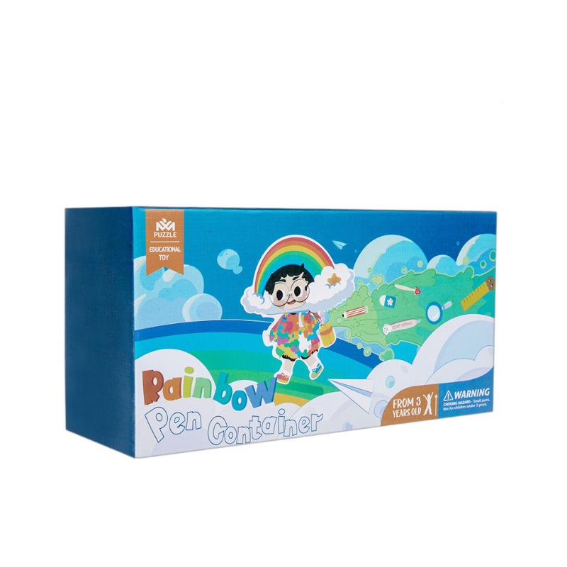 Creativo arco iris nube portalápices juguetes de madera decoración de escritorio estudiantes lindo papelería almacenamiento nuevo producto al por mayor