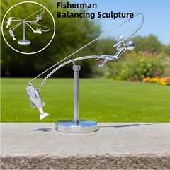 跨境The Fisherman Balancing Sculpture送给渔夫钓鱼平衡雕塑礼
