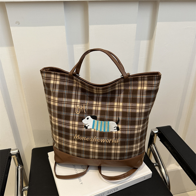 Bolsa de gran capacidad de superfuego para mujeres 2024 nuevo lindo perro salchicha bolso de hombro cuadrado otoño y invierno bolso de tote universal