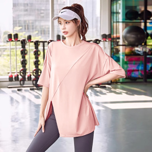 Loose Sports Top Women's Yoga Clothes Quick-drying Short-sleeved T-shirt Running Training plus size Breathable Summer Fitness Clothes