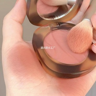 High sweet girl ~ amber glass blush matte orange girl heart waterproof nude makeup natural milk tea apricot sun red