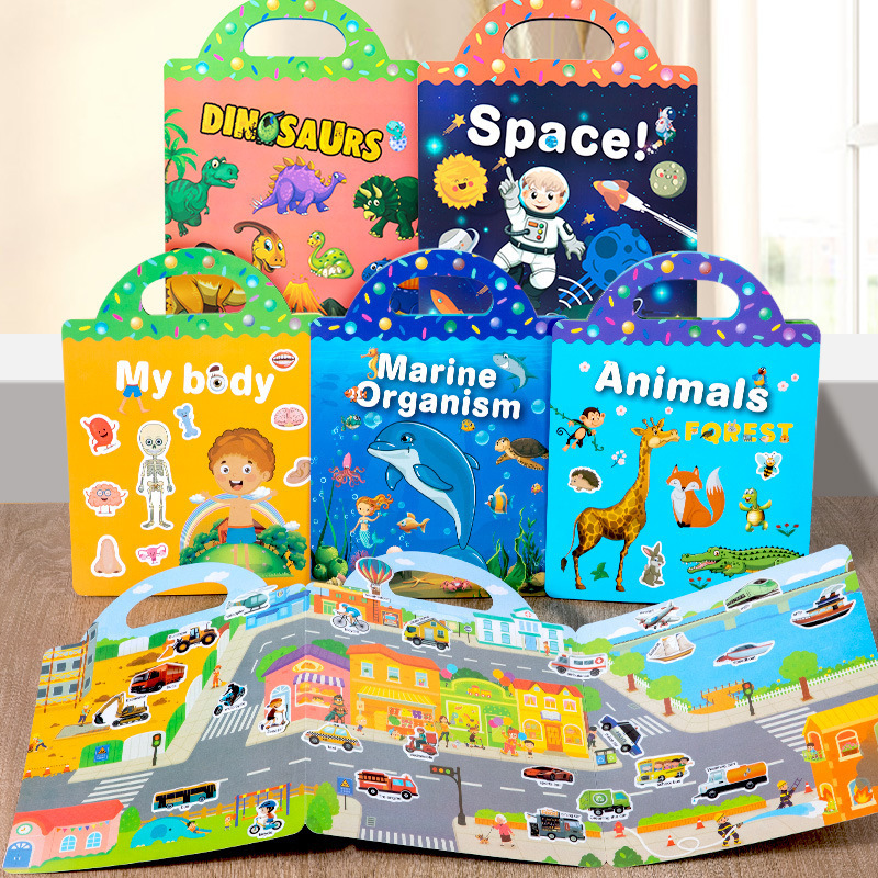 Cross-border Portable Jelly Quiet Sticker Book Children's Enlightenment Early Education Bubble Sticker Hands-on Brain Puzzle Toy Cross-border Portable Jelly Quiet Sticker Book Children's Enlightenment Early Education Bubble Sticker Hands-on Brain Puzzle Toy