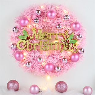 Pink Christmas Garment 30/40/50/60cm Christmas Door Hanging Shopping Mall Hotel Window Hanging Christmas Decoration