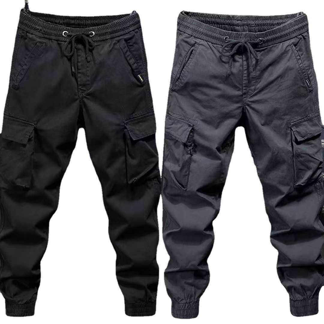 Color sólido hombre primavera y otoño marca de moda nueve pantalones sueltos pantalones casuales de moda juvenil pantalones de trabajo pantalones de verano hombre