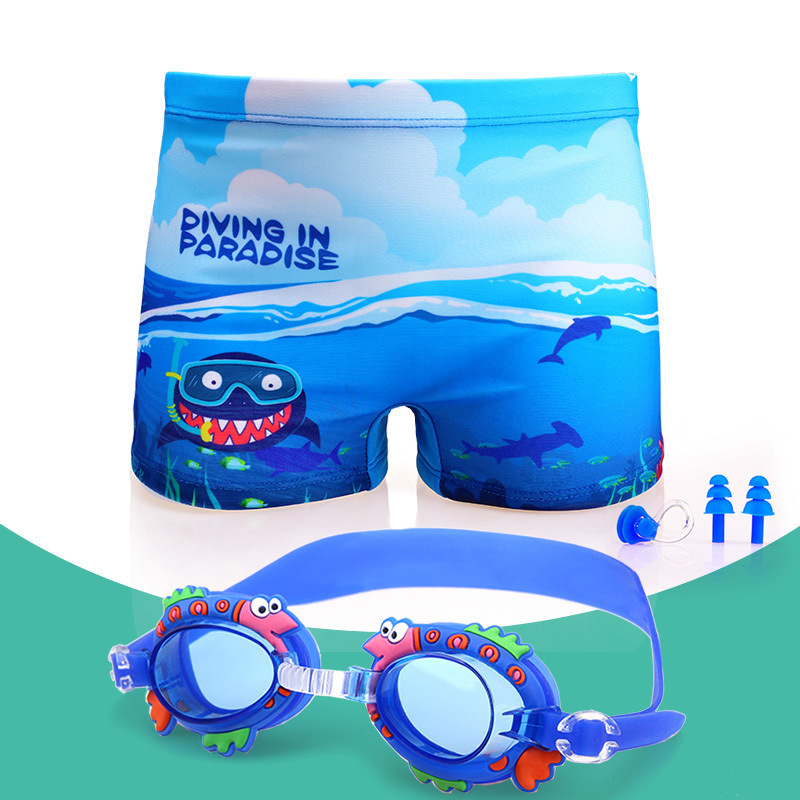 Pantalones de baño para niños, niños, niños, trajes de baño para niños, gorras de baño, gafas de baño para niños, comercio exterior