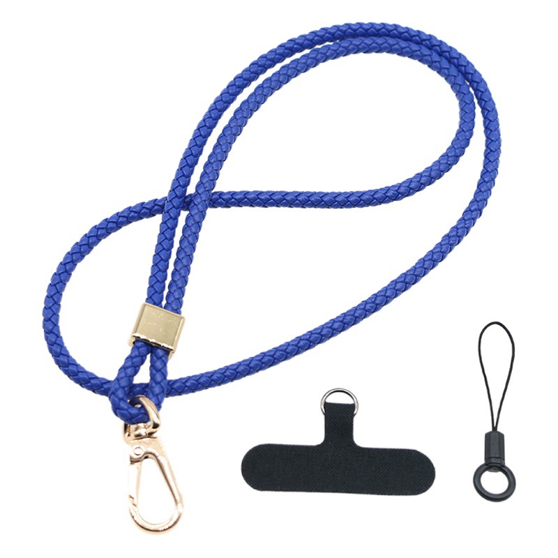 5MM de piel de oveja tejida junta de cordón de teléfono móvil de piel de vaca clip de teléfono móvil correa de la Cámara cuerda anti-perdido crossbody cuello cuerda