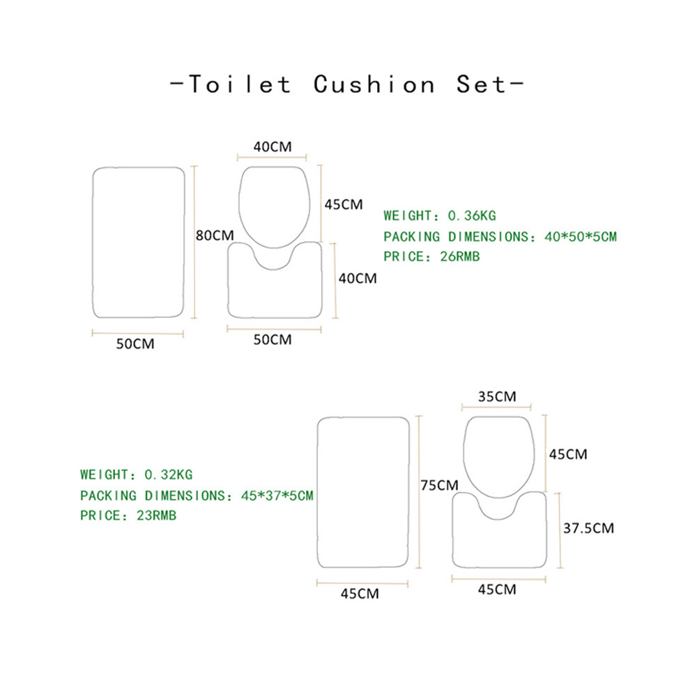 跨境定制亚马逊玫瑰花卡通动漫法兰绒卫生间浴室马桶防滑三件套