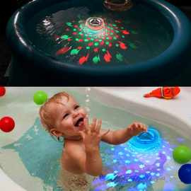 LED防水浴缸泳池洗澡投影灯水漂鱼缸喷泉洗澡潜水灯水底下发光灯