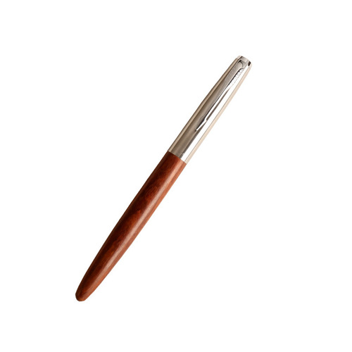 Eternal life pen solid wood ebony tiger skin pattern red guibao creative gift ink bag ink wooden pen
