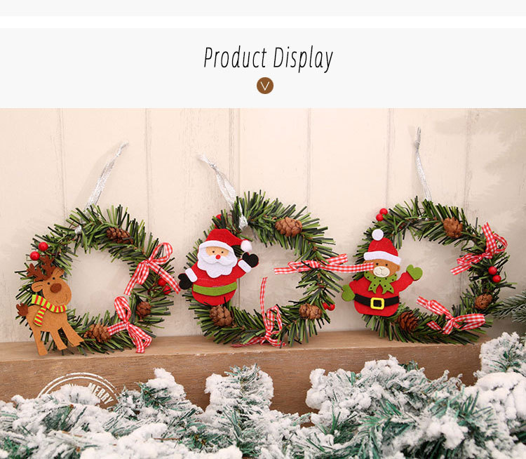 Wholesale New Christmas Rattan Wreath Door Hanging Decorations Nihaojewelry display picture 5