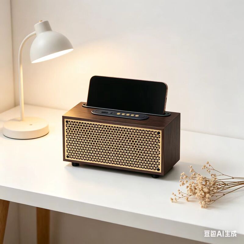 Cross-border wooden retro rock wireless Bluetooth speaker subwoofer for desktop computers, smart home audio system Cross-border wooden retro rock wireless Bluetooth speaker subwoofer for desktop computers, smart home audio system