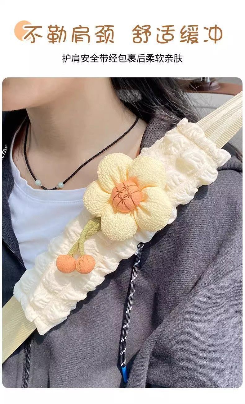 Car Seatbelt Shoulder Pad Cartoon Anti-Neck-Strangling Protective Cover for Women and Children Safety Belt Anti-Neck-Strangling