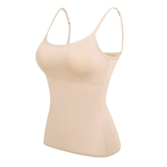 Cross-Border Export 2Pc Long Style with Chest Pad, Beautiful Back Camisole, Inner Wear T-Shirt, All-In-One Inner Layering Shirt Modal