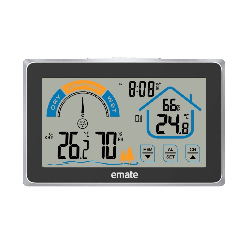 易美特新品指针舒适度 室内外温湿度计时间显示专款跨境需求