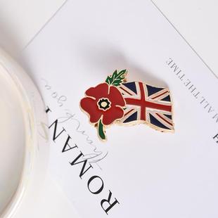 New Poppy Flower Brooch European and American Princess Kate Memorial Pin Fashion Drop Oil Corsage