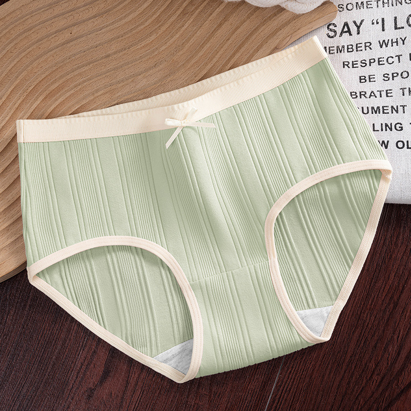 Entrepierna antibacteriana de algodón para mujer sin costuras pantalones cortos de cintura media pantalones cortos triangulares para niñas cabeza ropa interior de algodón transpirable para niñas