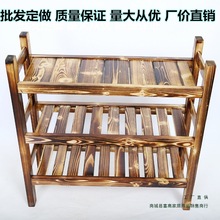 火锅店菜架实木蔬菜架子碳化火烧木置物架多层烧烤架酒店放菜架子