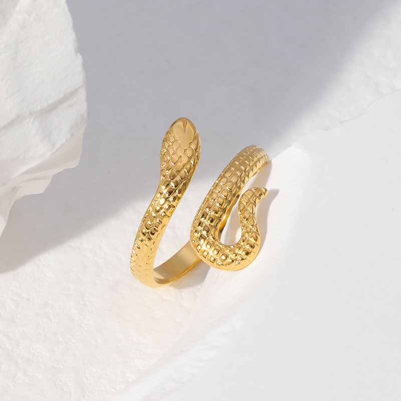 Fashion Snake Stainless Steel Plating Open Ring
