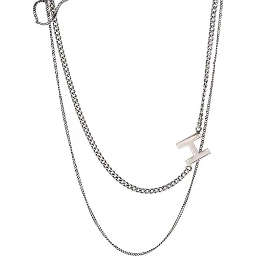 Double-Layer H-Shape Necklace for Women, New Arrival 925 Sterling Silver Clavicle Chain, Layered Design Perfect for Sweaters—Simple Elegance Meets Trendy Popularity