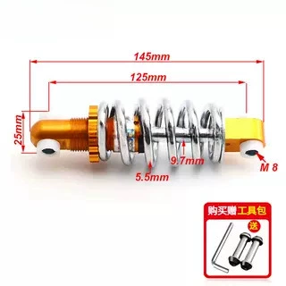 Motosiklet ləvazimatları və aksesuarları – shock absorber, mountain bike, folding - hole-spacing-125mm-gold-color-comes-with-a-tool-kit