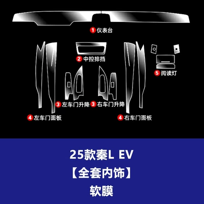 Car interior film, Suitable for Byd Qin L - 25-models-of-qin-l-ev-full-interior-soft-film