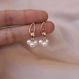 Ballet Girl Natural Freshwater Pearl Earrings 14K Pack Gold Earrings S925 Silver Needle Light Luxury Earrings for Women