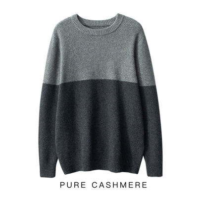 Autumn and winter man Cashmere Sweater T-shirts Color matching thickening sweater Easy wool Primer Hit color Internal lap