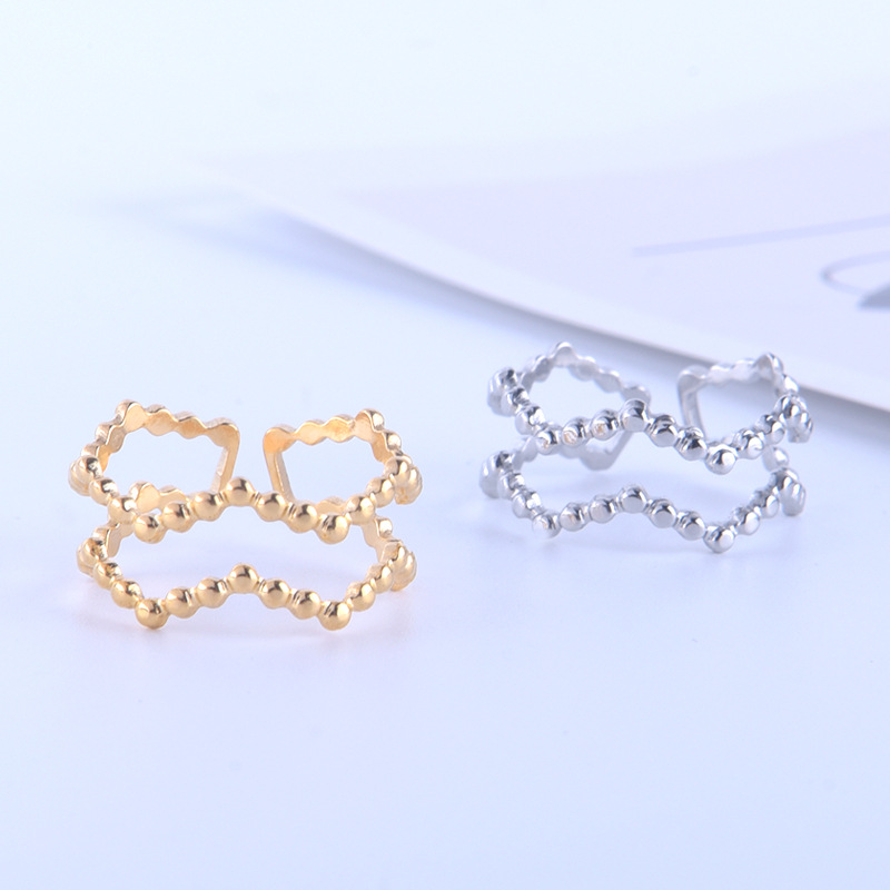 Stone-Free Inlay Material Open Ring Classification Simple Style Geometric Stainless Steel Plating Open Ring