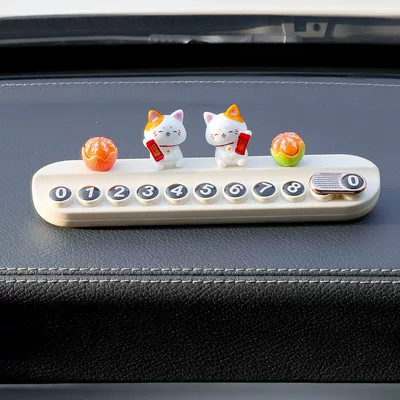 Lucky Cat Car Temporary: Nömrəli dayanma kartı
