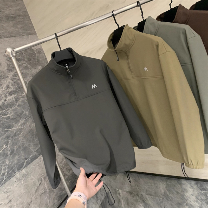 Island Country Style Anti-Scratch, Wear-Resistant, Water-Repellent Unisex Outdoor Mountain-Style Pullover Half-Zip Fleece Softshell Jacket Island Country Style Anti-Scratch, Wear-Resistant, Water-Repellent Unisex Outdoor Mountain-Style Pullover Half-Zip Fleece Softshell Jacket