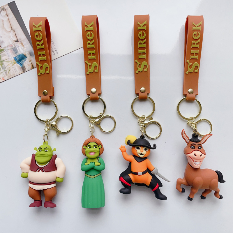 New Cartoon Shrek Keychain Doll Exquisite Couple Backpack Car Ornament Small Accessories Wholesale