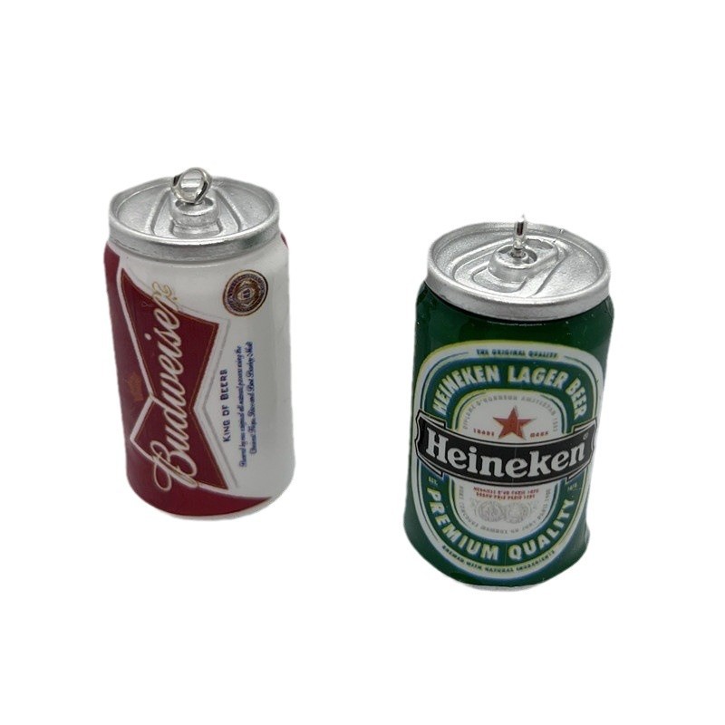 Una variedad de creativo mini simulación latas llavero colgante nuevas latas botella de bebidas accesorios DIY regalo